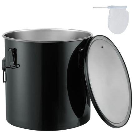 Fryer Grease Bucket, 10 Gal Stainless Steel, Lid Filter Bag