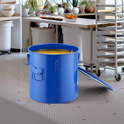 Fryer Grease Bucket, 8 Gallon Carbon Steel with Lid, Filter Bag