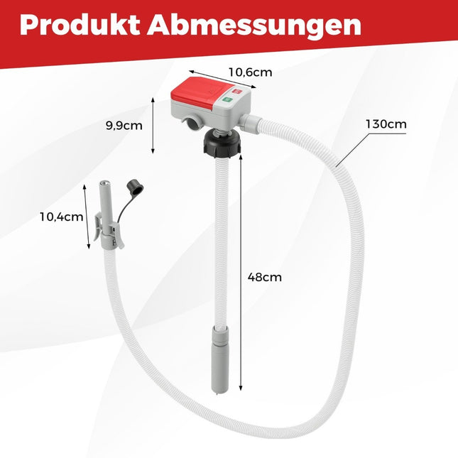 Degvielas pārsūknēšanas sūknis ar automātiskās apturēšanas sensoru un 3 adapteriem