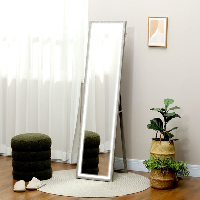 Pilna garuma LED spogulis, 40x160 cm, skārienvadība, regulējams spilgtums