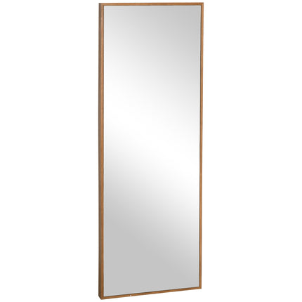 Wall mirror 125x45 cm - Wooden frame, natural finish