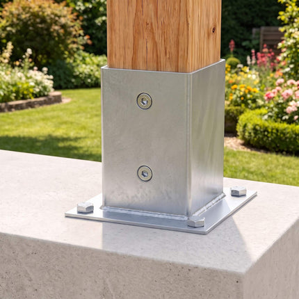 Cinkota tērauda stabu balsti, 4 gabalu komplekts – 70x70 mm