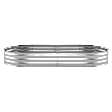 Galvanized Raised Garden Bed, Oval, 240 x 120 x 30 cm
