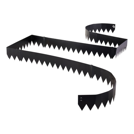 Galvanized Steel Landscape Edging, 6-Pack 40x6 in, Clips, Black