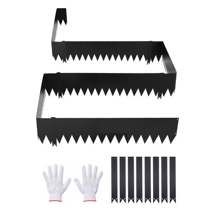 Galvanized Steel Landscape Edging, 6-Pack, Black with Clips