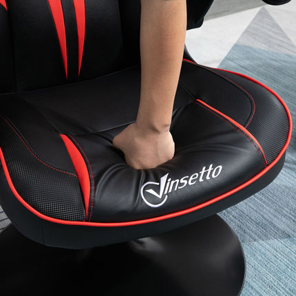 Spēļu krēsls Ergonomisks Datorkrēsls Ar Šūpuļkrēsla Funkciju, Tērauda, Melns un Sarkans, 67X75X106-112Cm