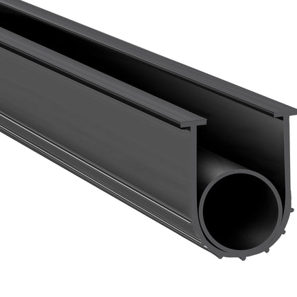 Garage Door Bottom Seal, 16 ft U+O, 8 mm T-Ends, Black