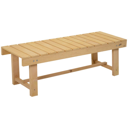 Dārza sols, divvietīgs, izgatavots no masīvkoka, rustikāla stila dārza mēbeles, dabīgs, 110x38x35 cm