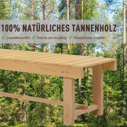 Dārza sols, divvietīgs, izgatavots no masīvkoka, rustikāla stila dārza mēbeles, dabīgs, 110x38x35 cm