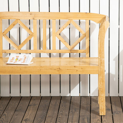 2-seater wooden garden bench, weatherproof, capacity 240 kg