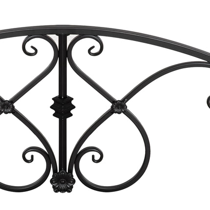 Dārza tiltiņš ar drošības margām, metāla, melns, 102x48x49 cm