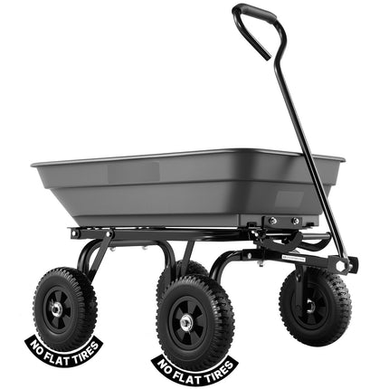 Garden Dump Cart, 181 kg Poly Tray, Quick-Dump Mechanism
