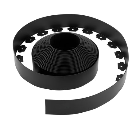 Garden Edging, 66 ft x 4 in Plastic Roll, 60 Spikes