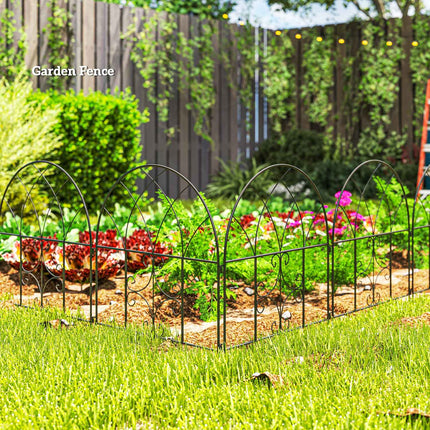 Decorative steel garden fence, 300x70 cm, black mesh
