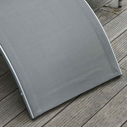 Dārza atpūtas krēsli ar spilveniem, sauļošanās krēsls, atpūtas krēsls, ergonomisks, alumīnijs, teksts, pelēks, 160 x 60 x 65 cm