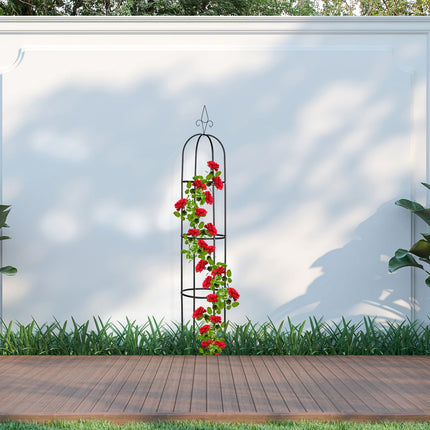 Dārza obelisks 200 cm melns