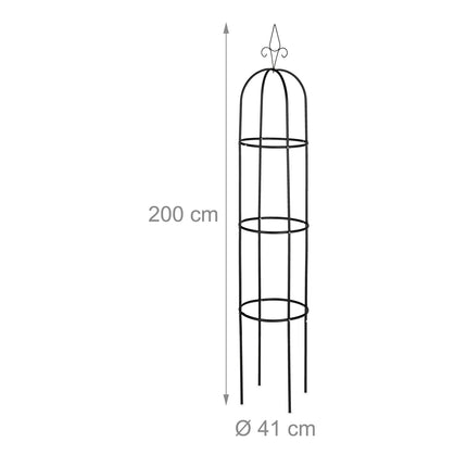 Dārza obelisks 200 cm melns