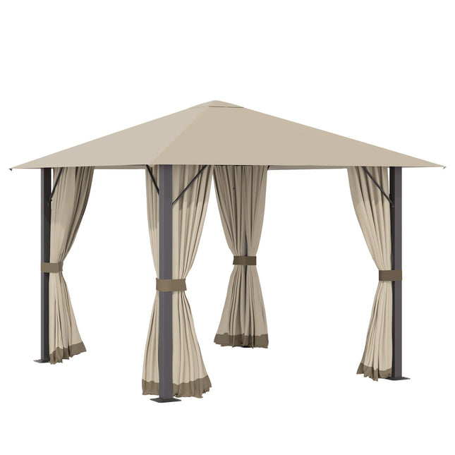 Dārza paviljons, 3 x 3 m, dārza telts, jumts ar ventilācijas atverēm, ballīšu telts ar 4 sānu paneļiem, laikapstākļiem izturīgs alumīnijs, poliesters