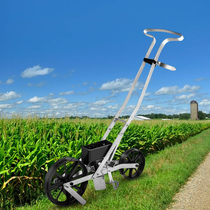 Garden Push Seeder, Metal Row Planter With 6 Seed Plates