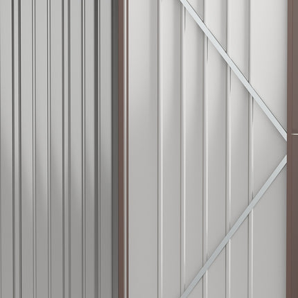 Dārza šķūnis 1,34 m² Instrumentu šķūnis ar noenkurotu jumtu, izgatavots no cinkota tērauda, 161,5 x 94,5 x 196 cm, brūns