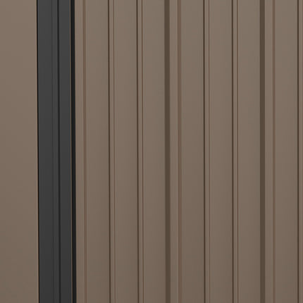 Dārza šķūnis 1,34 m² Instrumentu šķūnis ar noenkurotu jumtu, izgatavots no cinkota tērauda, 161,5 x 94,5 x 196 cm, brūns