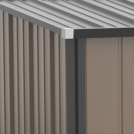 Dārza šķūnis 1,34 m² Instrumentu šķūnis ar noenkurotu jumtu, izgatavots no cinkota tērauda, 161,5 x 94,5 x 196 cm, brūns