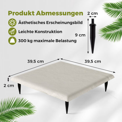 Dārza pakāpienu komplekts, 8 gabali, 39,5 cm, bēšs