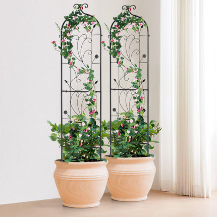 Garden Trellis for Climbing Plants, Metal, 60x15 in, 2-Pack
