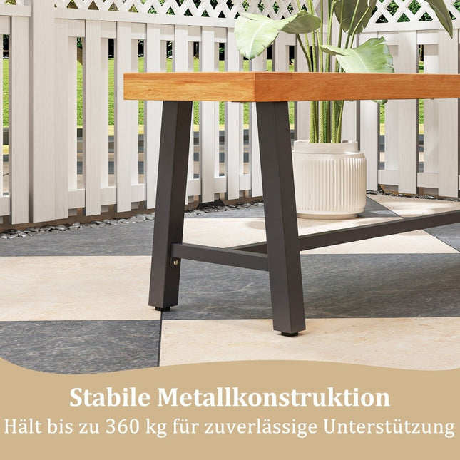 Garden bench weatherproof 3-seater bench up to 360 kg Park bench made of acacia wood and metal 1 piece