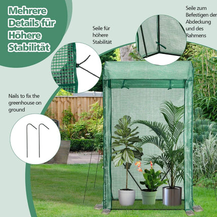 Garden greenhouse 100 x 50 x 170 cm Walk-in garden greenhouse Green