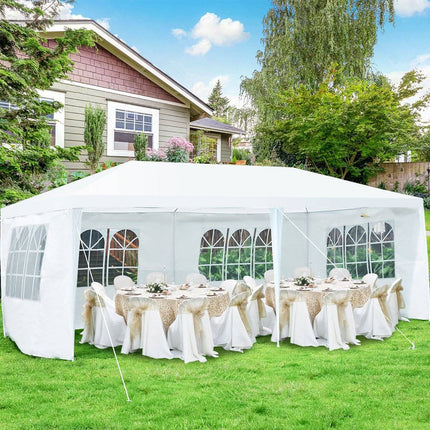 Dārza paviljona ballīšu telts ar 4 noņemamām sānu sienām, paviljona alus telts, dārza telts ar UV aizsardzību, 3 x 6 m