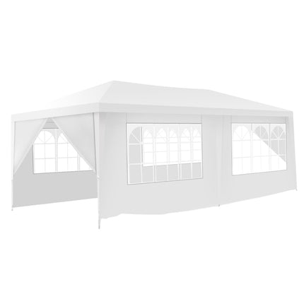 Dārza paviljona ballīšu telts ar 4 noņemamām sānu sienām, paviljona alus telts, dārza telts ar UV aizsardzību, 3 x 6 m