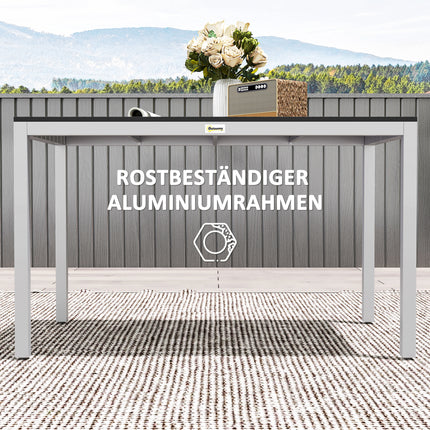 Aluminum garden table, 120x70 cm, weatherproof, black