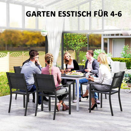 Aluminum garden table, 120x70 cm, weatherproof, black