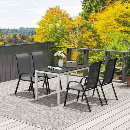 Aluminum garden table, 120x70 cm, weatherproof, black