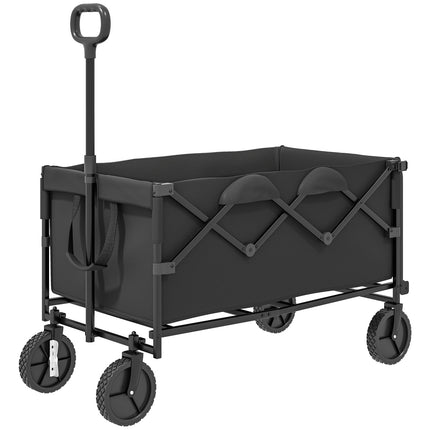 Dārza ratiņi, kravnesība 100 kg, salokāmi, pagarināti transporta ratiņi ar noņemamu tentu, roktura riteņi, rokas ratiņi, rokas ratiņi, dārza ratiņi, 160 litri, aprīkojuma ratiņi mājām, dārzam, melni