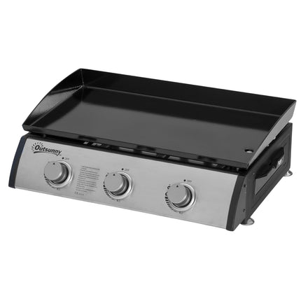 Gāzes grils 10000BTU/2,5 KW gāzes grils, ieskaitot 3 nerūsējošā tērauda degļus, spiediena reduktoru, gāzes šļūteni, BBQ dārza grilu balkonam, kempinga grilu 63 x 48 x 21 cm
