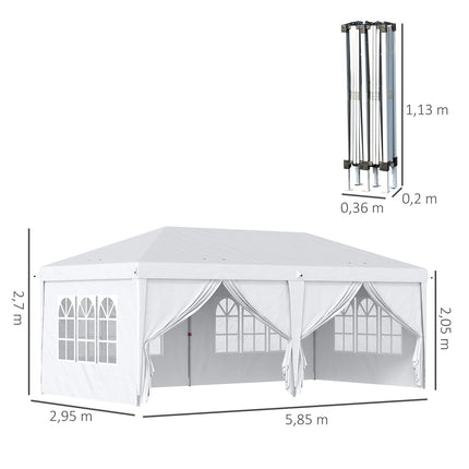 Collapsible garden pavilion with side walls and UV protection