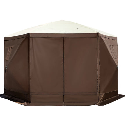 Gazebo Screen Tent 12x12 Ft, 6-Sided Pop-Up Canopy