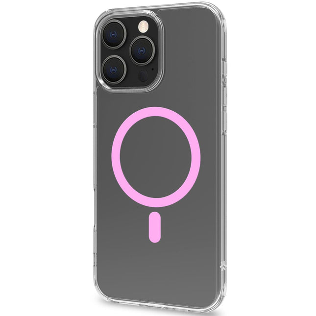 Gelskin mag Magnetic Cover MagSafe iPhone 16 Pro Max Transparent + Pink