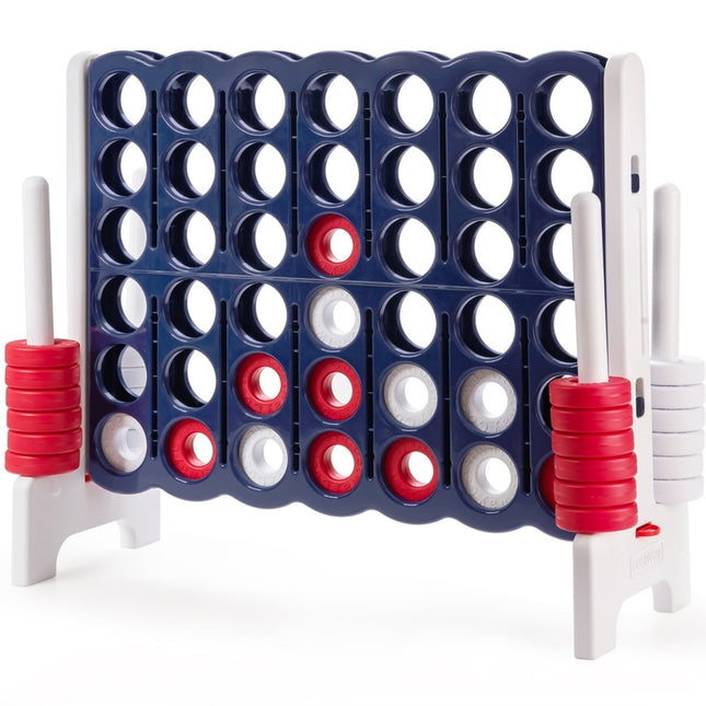 Giant Connect Four spēļu komplekts, balts un tumši zils, 120 cm