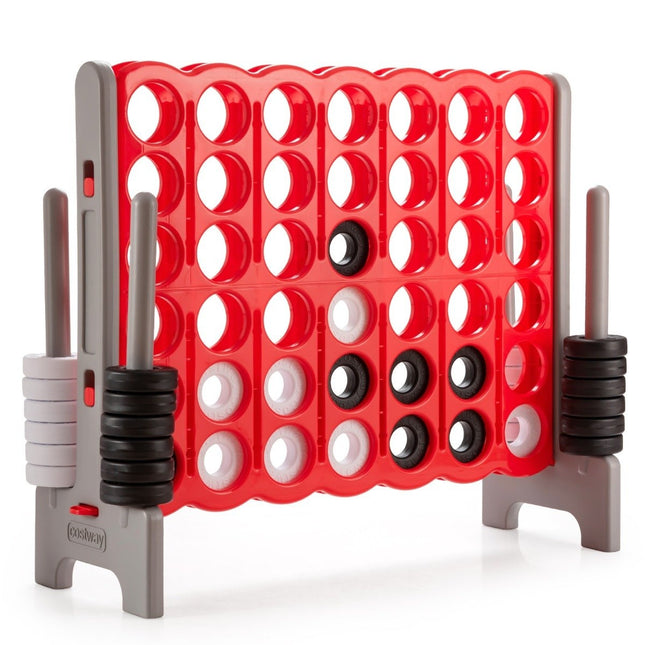 Giant Match 4 Game Giant Playset 104 cm rindu spēles dēlis ar jumbo gredzeniem un ātri atbrīvojamiem slīdņiem