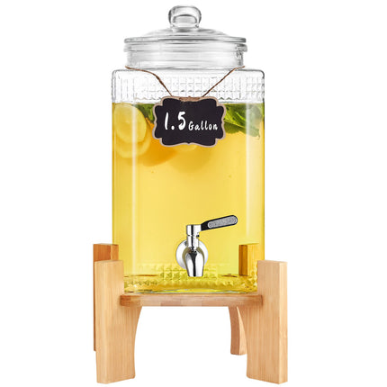 Glass Beverage Dispenser 1.5 Gal With Stand, Spigot