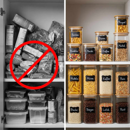 Stikla uzglabāšanas burkas, bambusa vāki, 1500 ml, 3 gab. komplekts