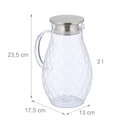 Stikla karafe ar vāku 2 l
