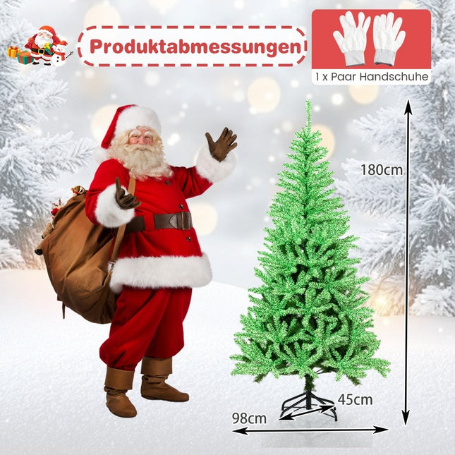 Spīdoša 180 cm mākslīgā Ziemassvētku eglīte, salokāma