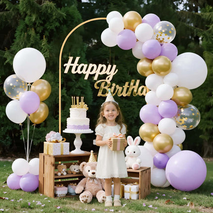 Gold Metal Arch Backdrop Stand 2 x 1 m, Easy Assembly