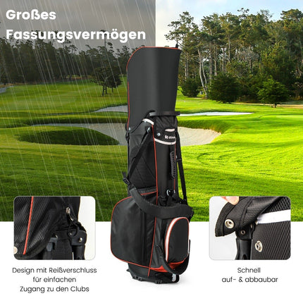 Golfa soma ar 14 nodalījumiem, 6 kabatām, lietus pārsegu, sarkana