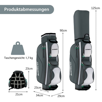 Golfa soma ar 14 nodalījumiem, 7 kabatām, plecu siksnu