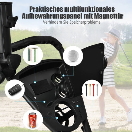Golfa ratiņi, 3 riteņi, salokāmi, alumīnija, pelēki